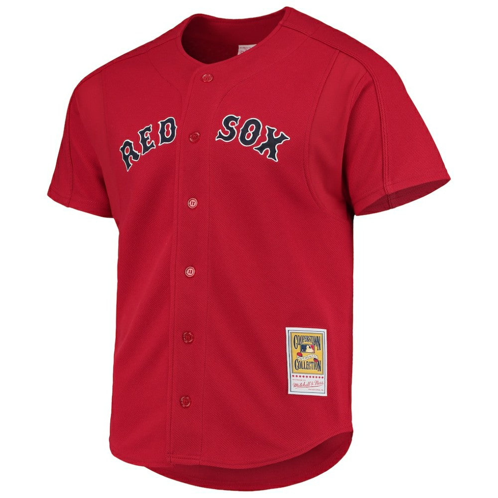 David Ortiz Boston Red Sox Cooperstown Collection Mesh Batting Practice Button-Up Jersey Red | Mitchell & Ness