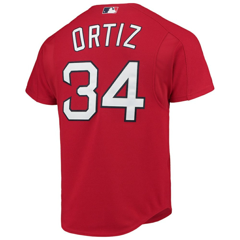David Ortiz Boston Red Sox Cooperstown Collection Mesh Batting Practice Button-Up Jersey Red | Mitchell & Ness