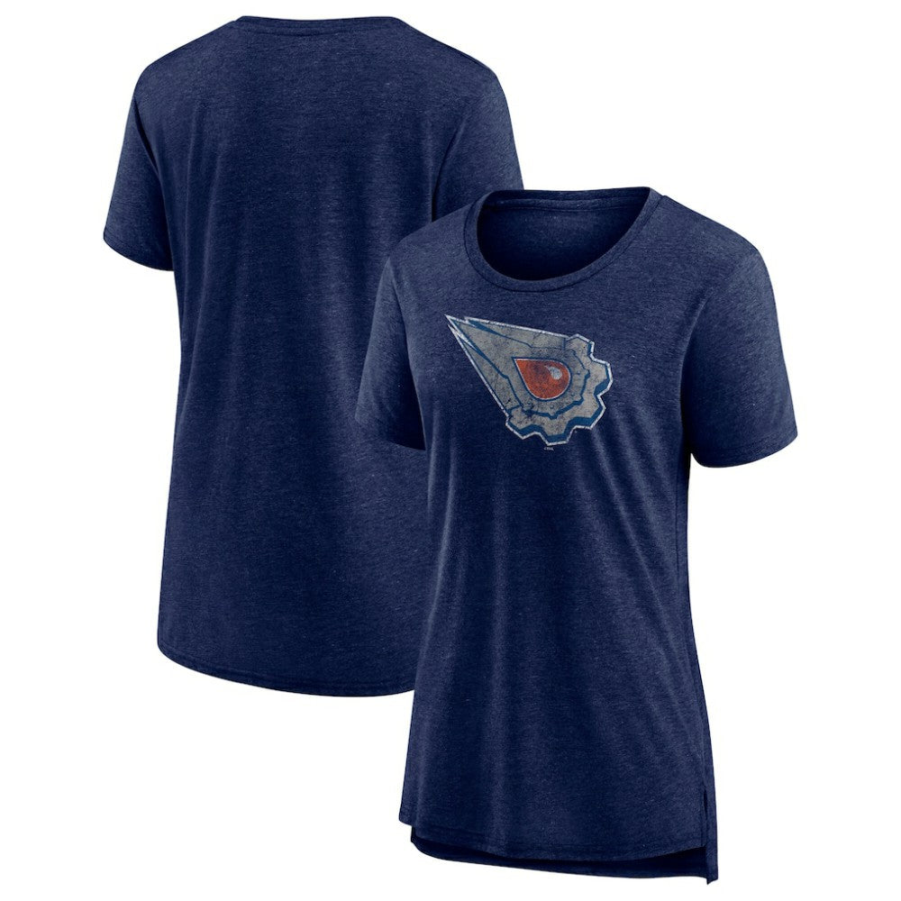 Edmonton Oilers Fanatics Women's Special Edition 2.0 Modern T-Shirt Heather Navy