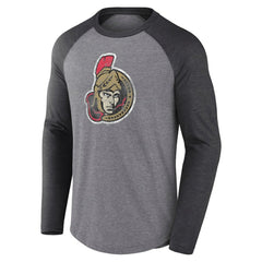 Ottawa Senators Fanatics Special Edition Long Sleeve Tri-Blend Raglan T-Shirt Heather Gray