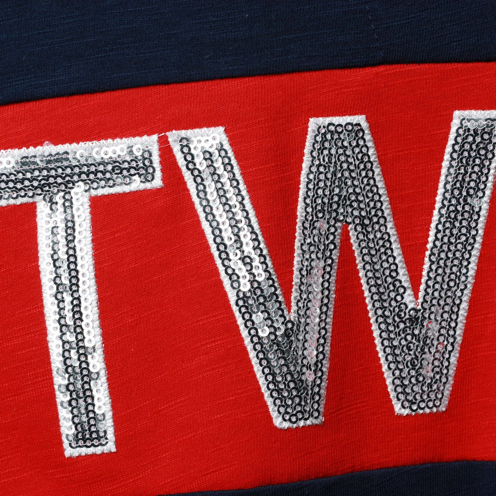 Minnesota Twins Touch Women's Lead Off Notch Neck T-Shirt Navy/Red