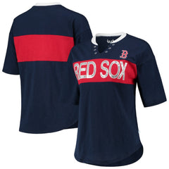 Boston Red Sox Touch Women's Lead Off Notch Neck T-Shirt Navy/Red