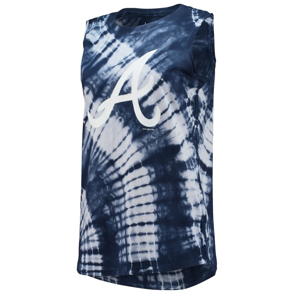 Atlanta Braves Touch Women's Money Ball Tie-Dye Tank Top Navy