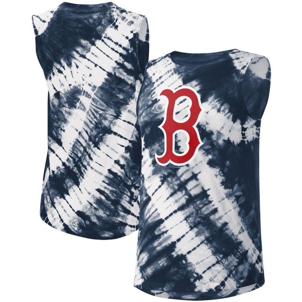 Boston Red Sox Touch Women's Money Ball Tie-Dye Tank Top Navy