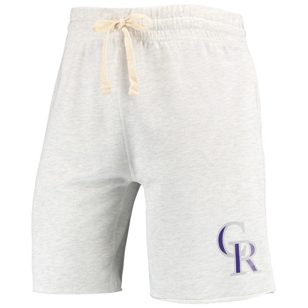 Colorado Rockies Concepts Sport Mainstream Terry Tri-Blend Shorts Oatmeal