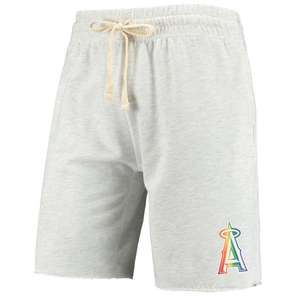 Los Angeles Angels Concepts Sport Mainstream Logo Terry Tri-Blend Shorts Oatmeal