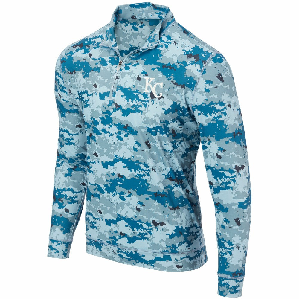 Kansas City Royals Digital Camo Performance Quarter-Zip Pullover Jacket Royal