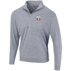 Minnesota Twins Peached Marled Yarn Quarter-Zip Pullover Jacket Heathered Navy