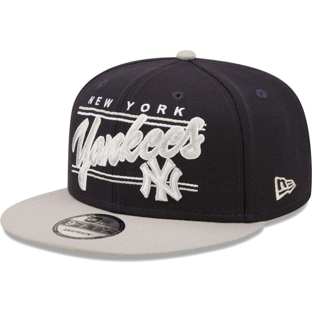 New York Yankees Team Script 9FIFTY Adjustable Snapback Hat Navy/Gray | New Era