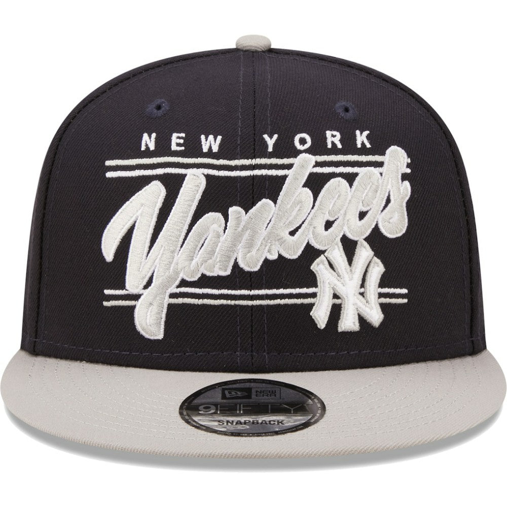 New York Yankees Team Script 9FIFTY Adjustable Snapback Hat Navy/Gray | New Era