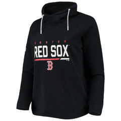 Boston Red Sox Levelwear Women's Vega Funnel Neck Raglan Pullover Sweatshirt Black