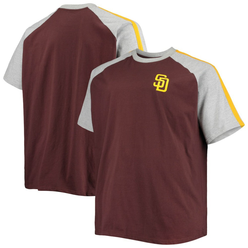 San Diego Padres Big & Tall Circular Raglan T-Shirt Brown/Heathered Gray