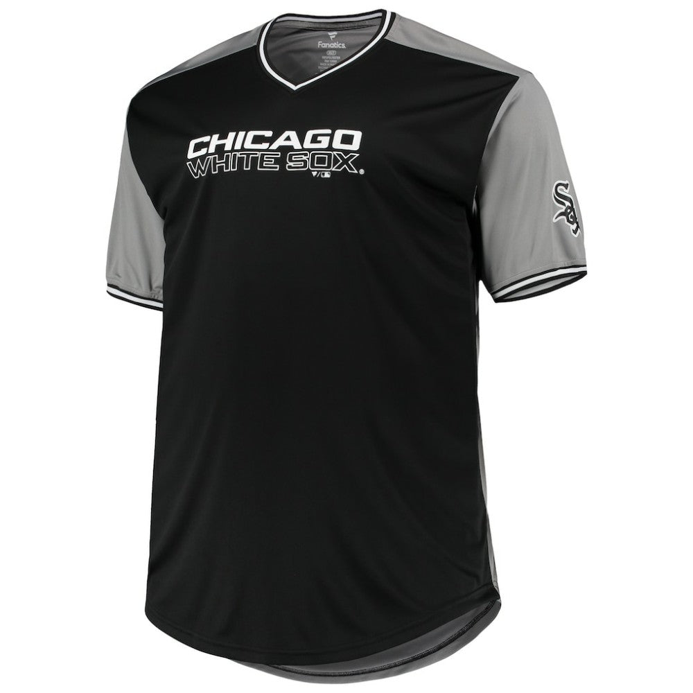 Chicago White Sox Solid V-Neck T-Shirt Black/Gray