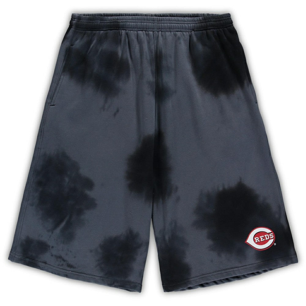 Cincinnati Reds Big & Tall Tye Dye Fleece Shorts Black