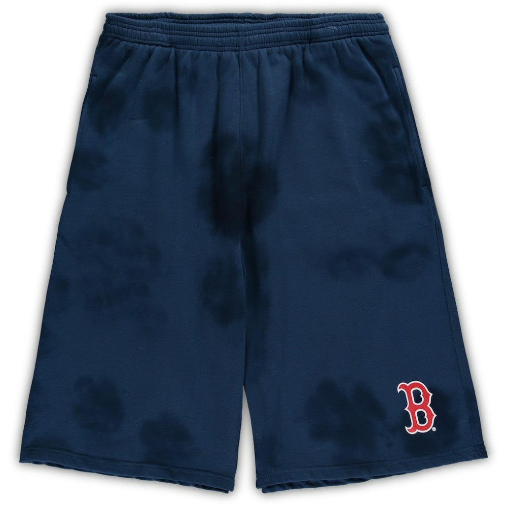 Boston Red Sox Big & Tall Tye Dye Fleece Shorts Navy