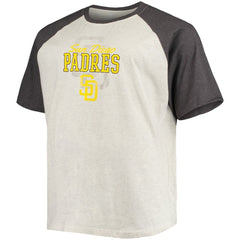 Fernando Tatis Jr. San Diego Padres Big & Tall Name & Number Raglan T-Shirt Oatmeal/Heathered Charcoal