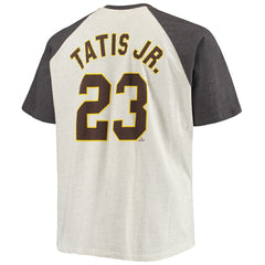 Fernando Tatis Jr. San Diego Padres Big & Tall Name & Number Raglan T-Shirt Oatmeal/Heathered Charcoal