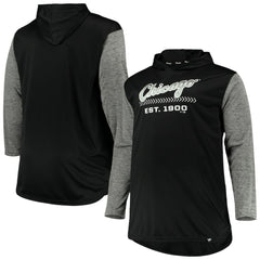 Chicago White Sox Big & Tall Wordmark Club Pullover Hoodie Black/Heathered Gray