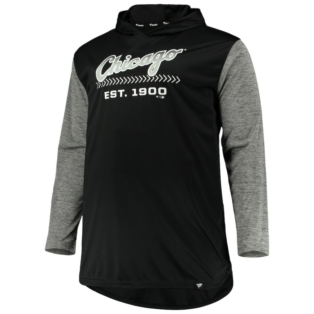 Chicago White Sox Big & Tall Wordmark Club Pullover Hoodie Black/Heathered Gray
