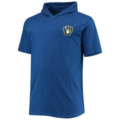 Milwaukee Brewers Big & Tall Jersey Short Sleeve Pullover Hoodie T-Shirt Royal