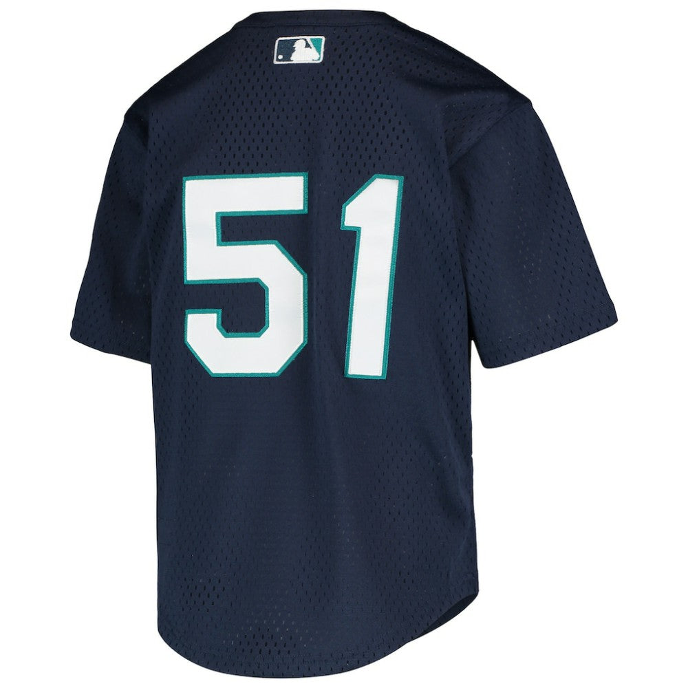 Ichiro Suzuki Seattle Mariners Youth Cooperstown Collection Mesh Batting Practice Jersey Navy | Mitchell & Ness