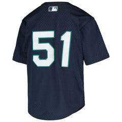 Ichiro Suzuki Seattle Mariners Youth Cooperstown Collection Mesh Batting Practice Jersey Navy | Mitchell & Ness