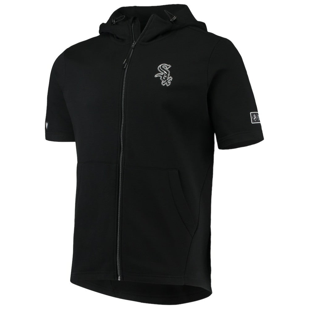 Chicago White Sox Levelwear Recruit Short Sleeve Full-Zip Hoodie Jacket Black