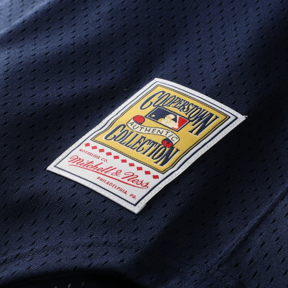 Rickey Henderson New York Yankees Cooperstown Collection Mesh Batting Practice Button-Up Jersey Navy | Mitchell & Ness