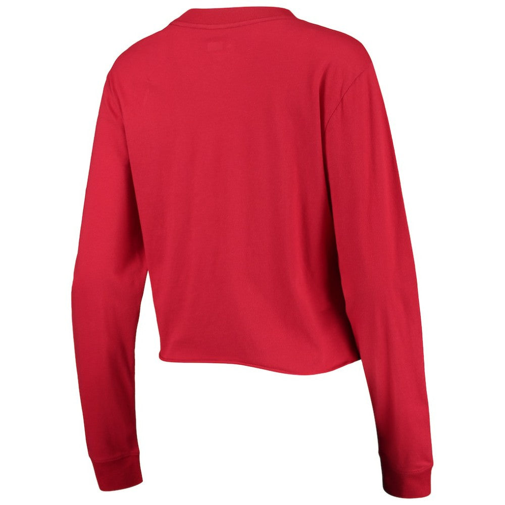 St. Louis Cardinals Women's Baby Jersey Cropped Long Sleeve T-Shirt Red | New Era