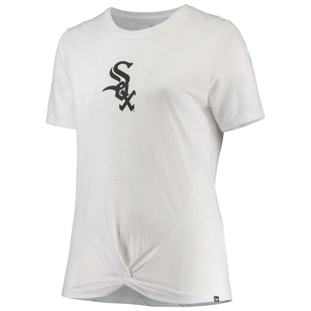 Chicago White Sox Women's Plus Size 2-Hit Front Knot T-Shirt White | New Era