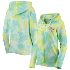 Boston Red Sox Women's Tie-Dye Full-Zip Hoodie White | New Era