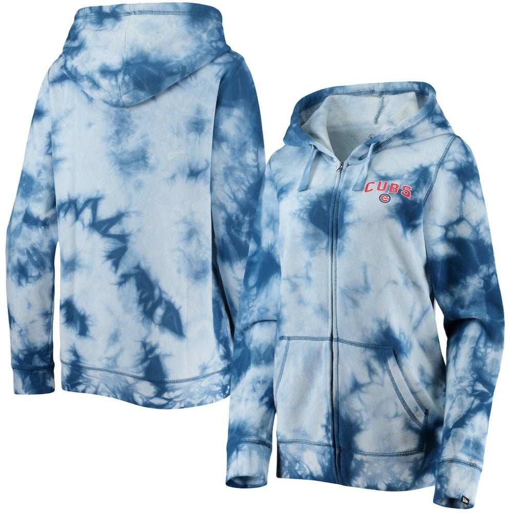 Chicago Cubs Women's Tie-Dye Full-Zip Hoodie Royal | New Era