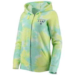Chicago Cubs Women's Tie-Dye Full-Zip Hoodie White | New Era