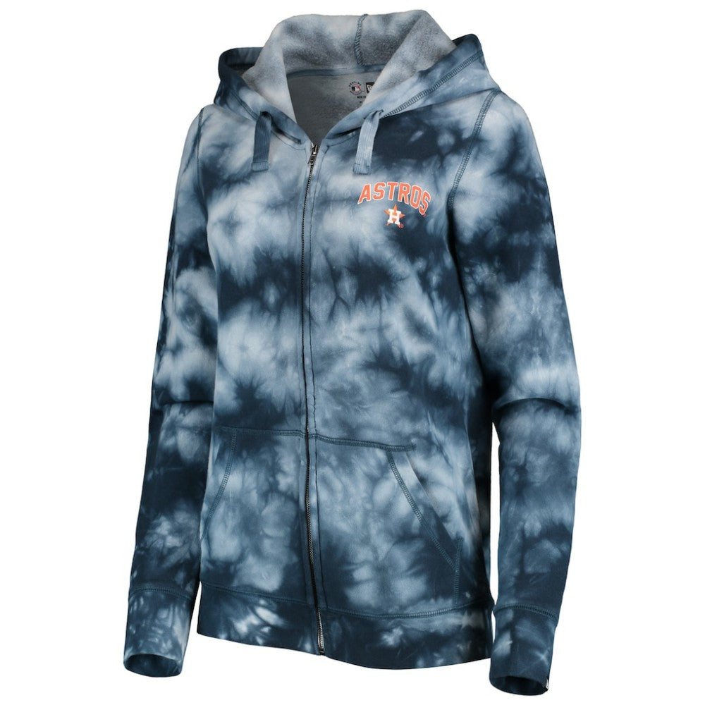 Houston Astros Women's Tie-Dye Full-Zip Hoodie Navy | New Era