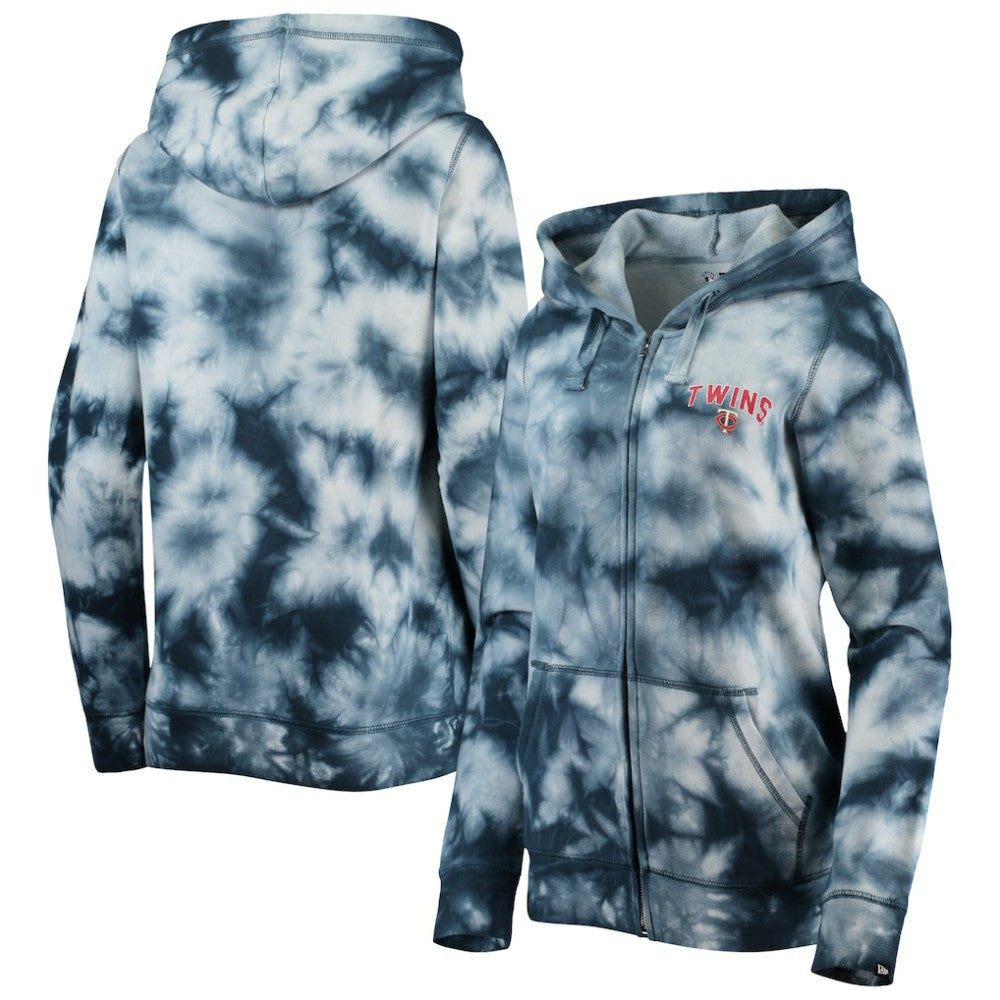 Minnesota Twins Women's Tie-Dye Full-Zip Hoodie Navy | New Era