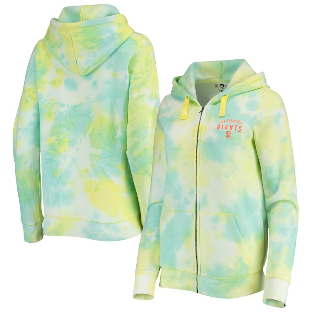 San Francisco Giants Women's Tie-Dye Full-Zip Hoodie White | New Era