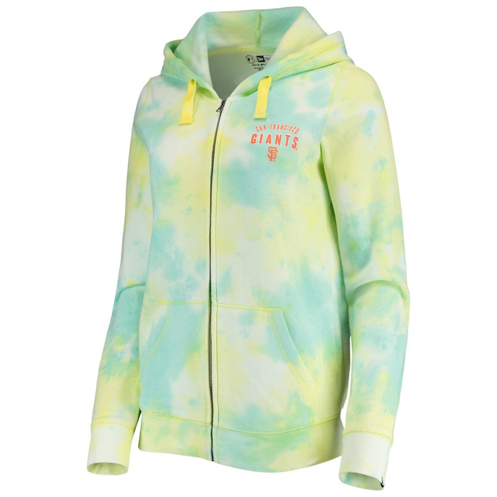 San Francisco Giants Women's Tie-Dye Full-Zip Hoodie White | New Era