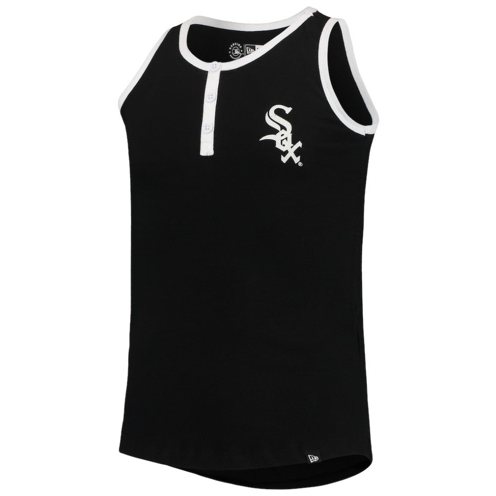 Chicago White Sox Girls Youth Henley Tank Top Black | New Era