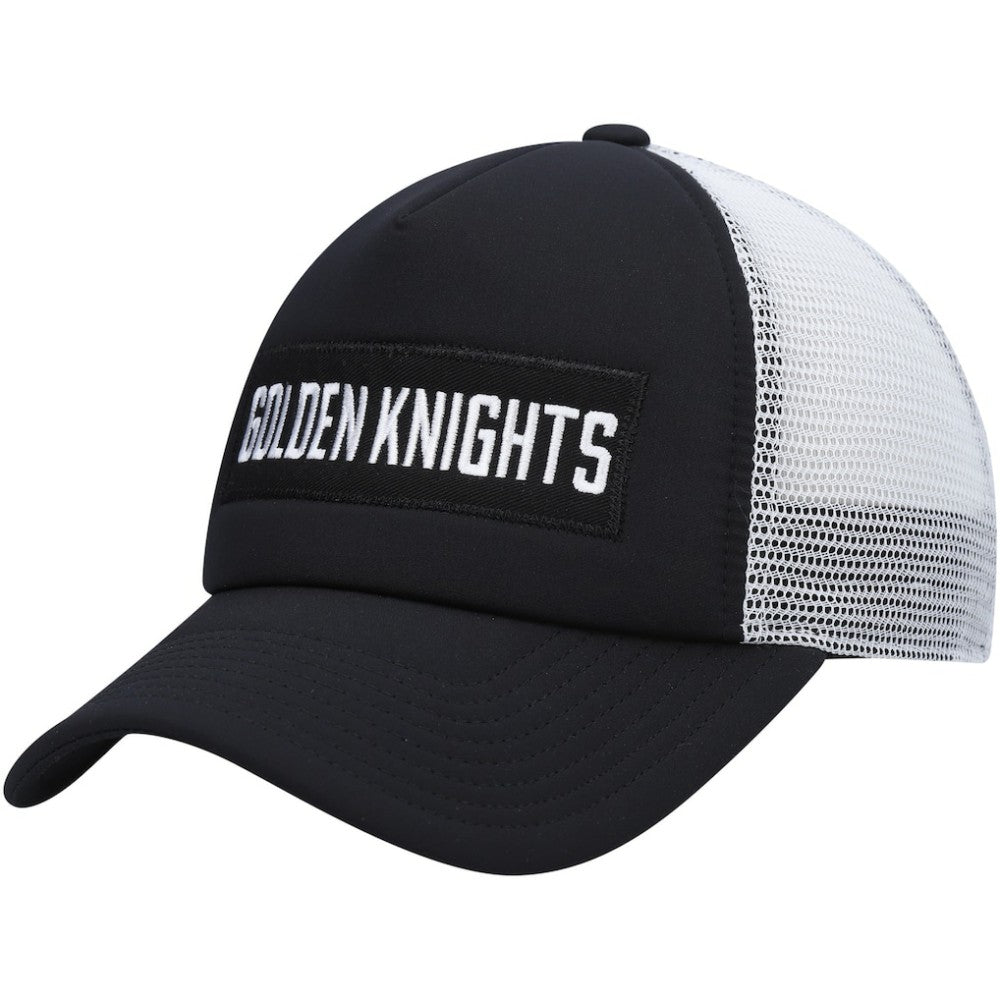 Vegas Golden Knights adidas Team Plate Trucker Snapback Hat Black/White