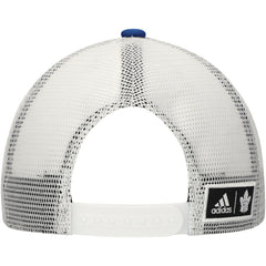 Toronto Maple Leafs adidas Team Plate Trucker Snapback Hat Blue/White