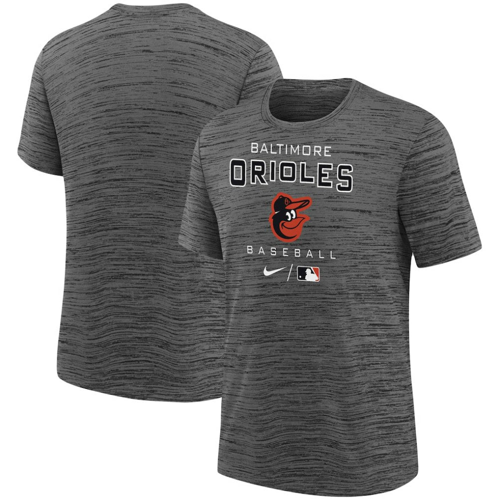 Baltimore Orioles Youth Authentic Collection Practice Velocity Performance T-Shirt Charcoal | Nike