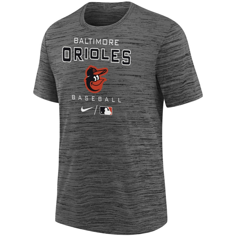 Baltimore Orioles Youth Authentic Collection Practice Velocity Performance T-Shirt Charcoal | Nike