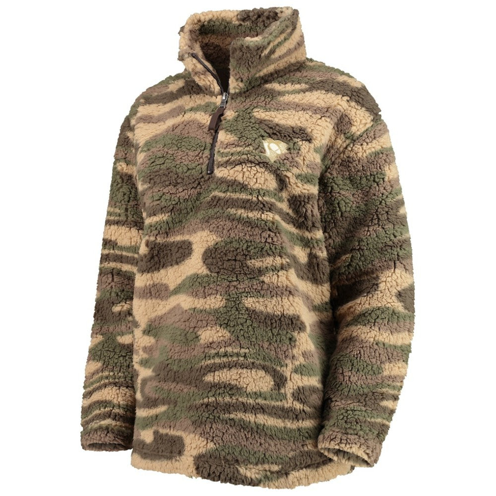 Pittsburgh Penguins G-III Sports by Carl Banks Women's Sherpa Quarter-Zip Jacket Camo