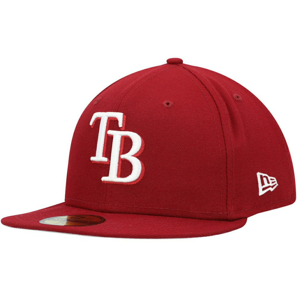 Tampa Bay Rays White Logo 59FIFTY Fitted Hat Cardinal | New Era