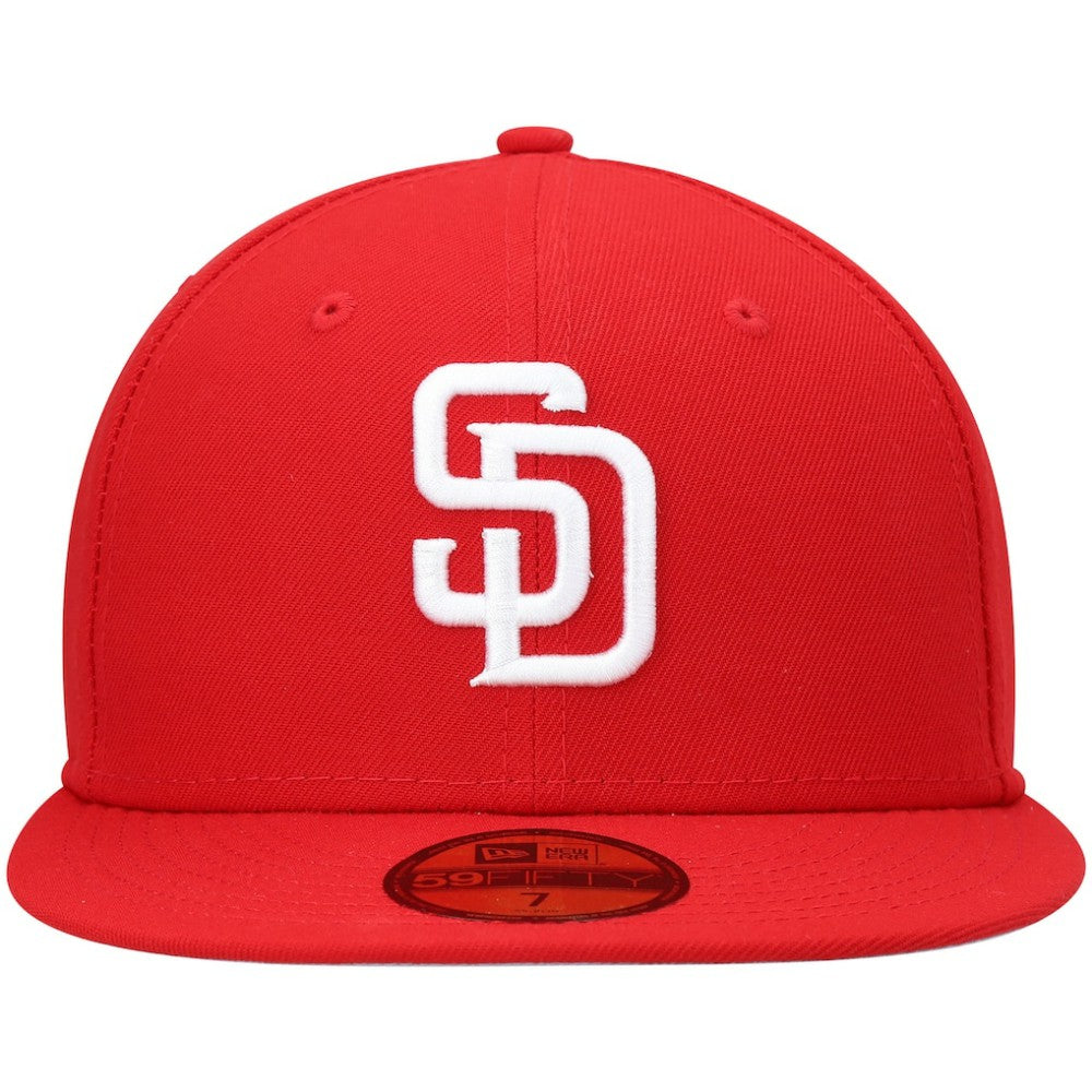 San Diego Padres White Logo 59FIFTY Fitted Hat Red | New Era