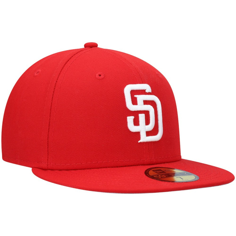 San Diego Padres White Logo 59FIFTY Fitted Hat Red | New Era