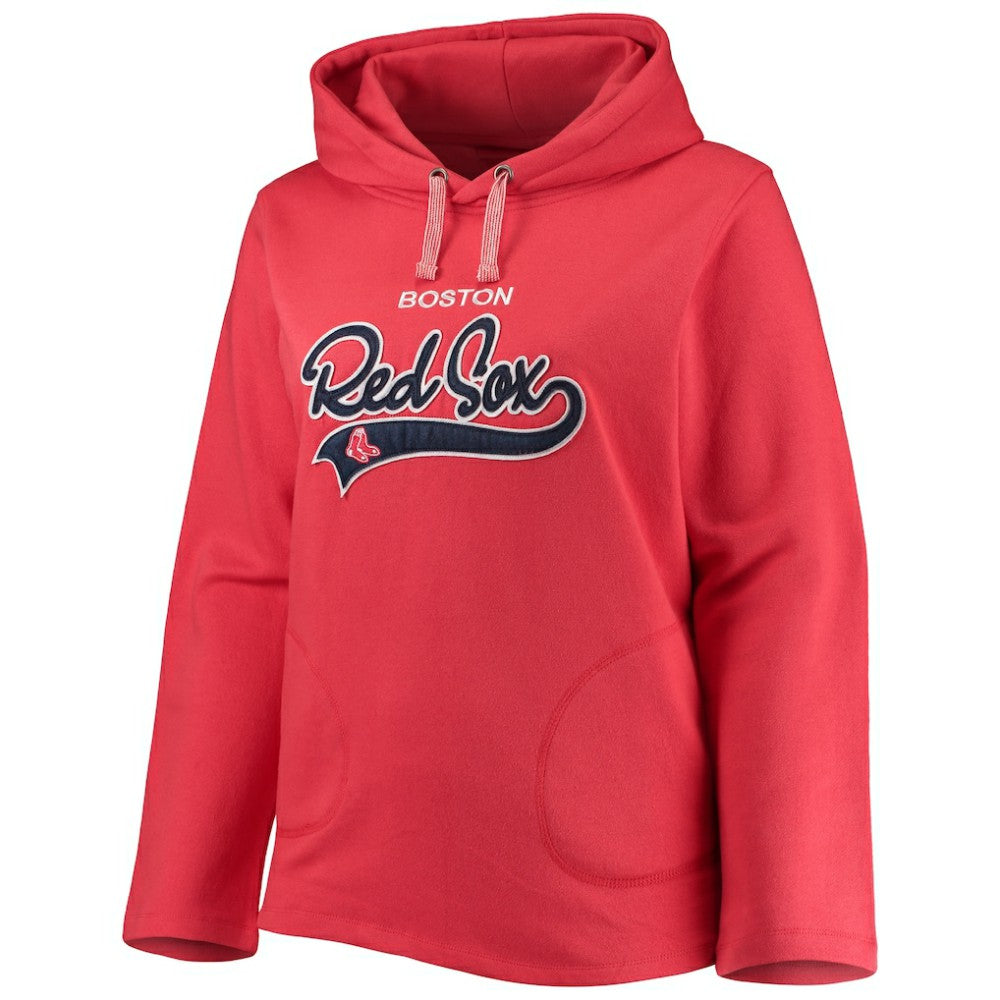 Boston Red Sox Soft as a Grape Women's Plus Size Side Split Pullover Hoodie Red