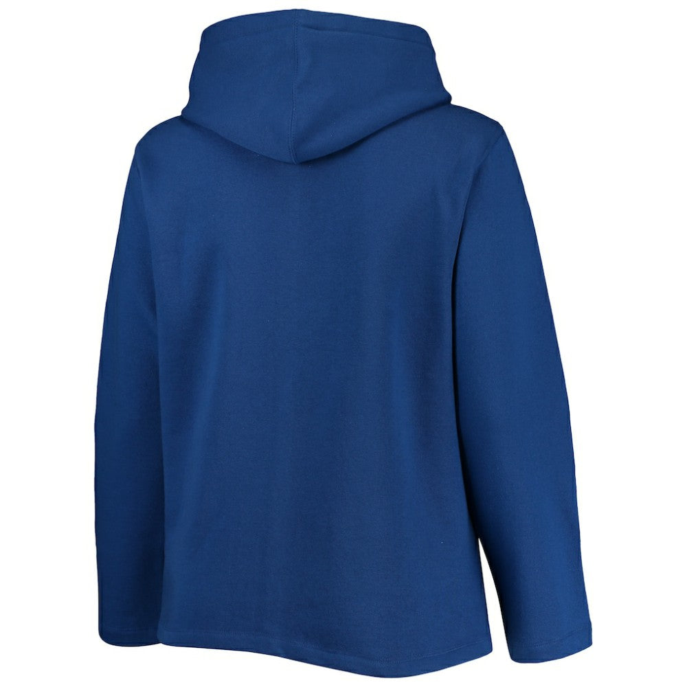 Chicago Cubs Soft as a Grape Women's Plus Size Side Split Pullover Hoodie Royal