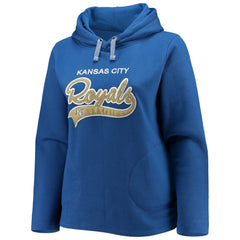 Kansas City Royals Soft as a Grape Women's Plus Size Side Split Pullover Hoodie Royal