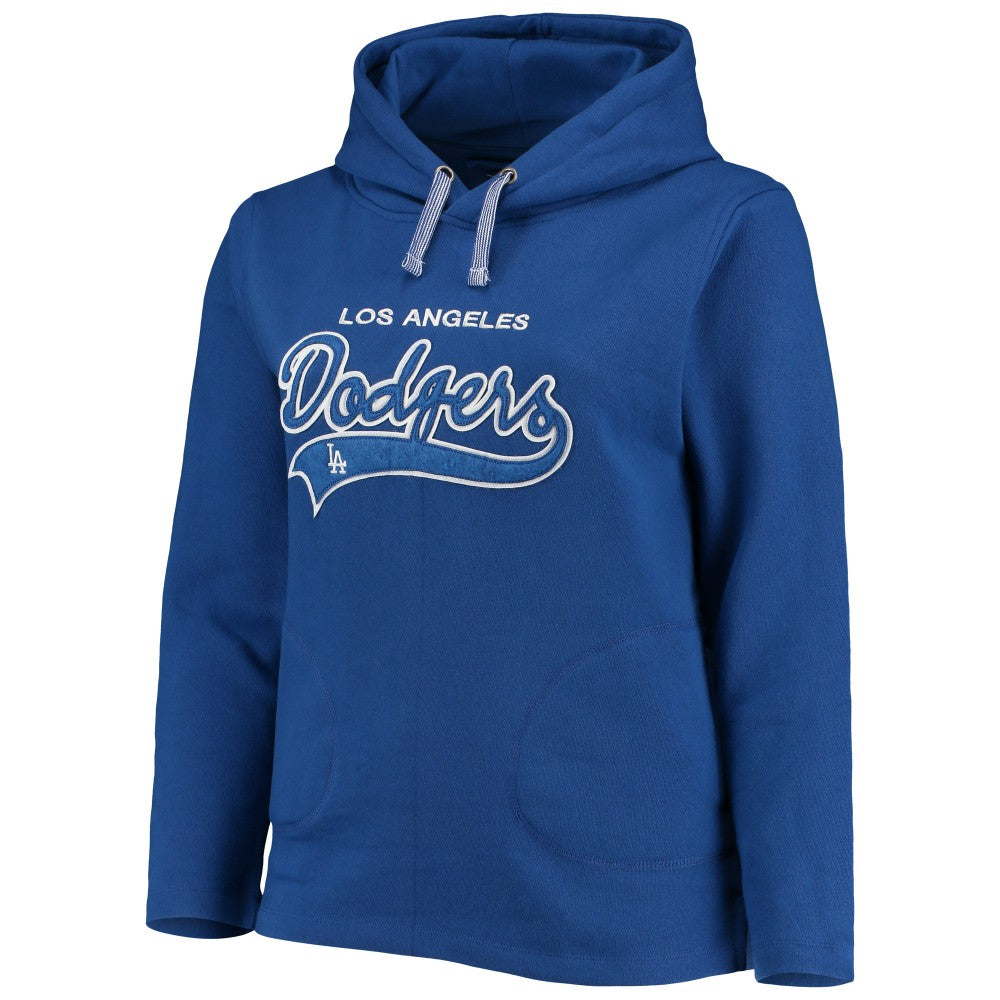 Los Angeles Dodgers Soft as a Grape Women's Plus Size Side Split Pullover Hoodie Royal